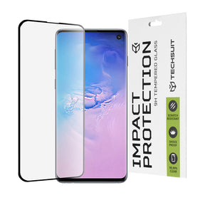 Folie de protectie Techsuit 111D Full Cover / Full Glue Glass / 3D Curved Screen compatibil cu Samsung Galaxy S10, Negru