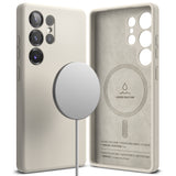 Husa de protectie Ringke Silicone Magnetic MagSafe compatibil cu Samsung Galaxy S25 Ultra, Stone