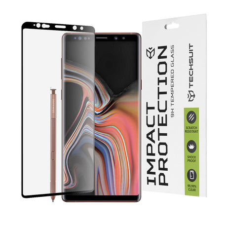 Folie de protectie Techsuit 111D Full Cover / Full Glue Glass / 3D Curved Screen compatibil cu Samsung Galaxy Note 9, Negru