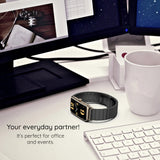 Curea smartwatch Techsuit Watchband (W012) compatibil cu Apple Watch 1/2/3/4/5/6/7/8/9/10/11/SE/SE 2/SE 3 (38/40/41/42mm), Negru