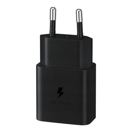 Incarcator Samsung Original (EP-T1510XBEGEU), Type-C Cable Included, Type-C Fast Charging 15W,, Negru (Blister Packing)
