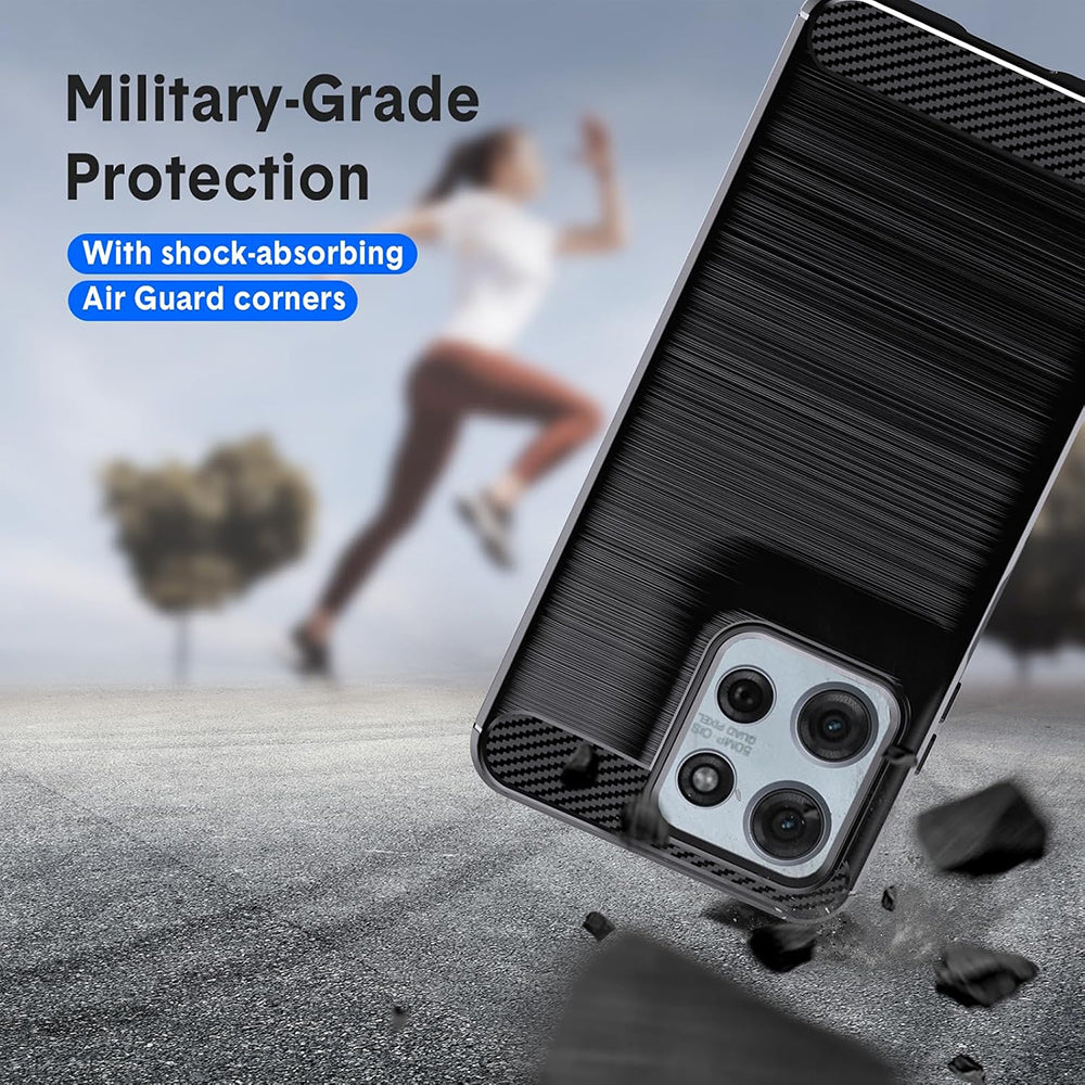 Husa de protectie Techsuit Carbon Silicone compatibil cu Motorola Moto G15 / G15 Power / G17 / G17 Power, Negru