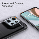 Husa de protectie Techsuit Carbon Silicone compatibil cu Motorola Moto G15 / G15 Power / G17 / G17 Power, Negru