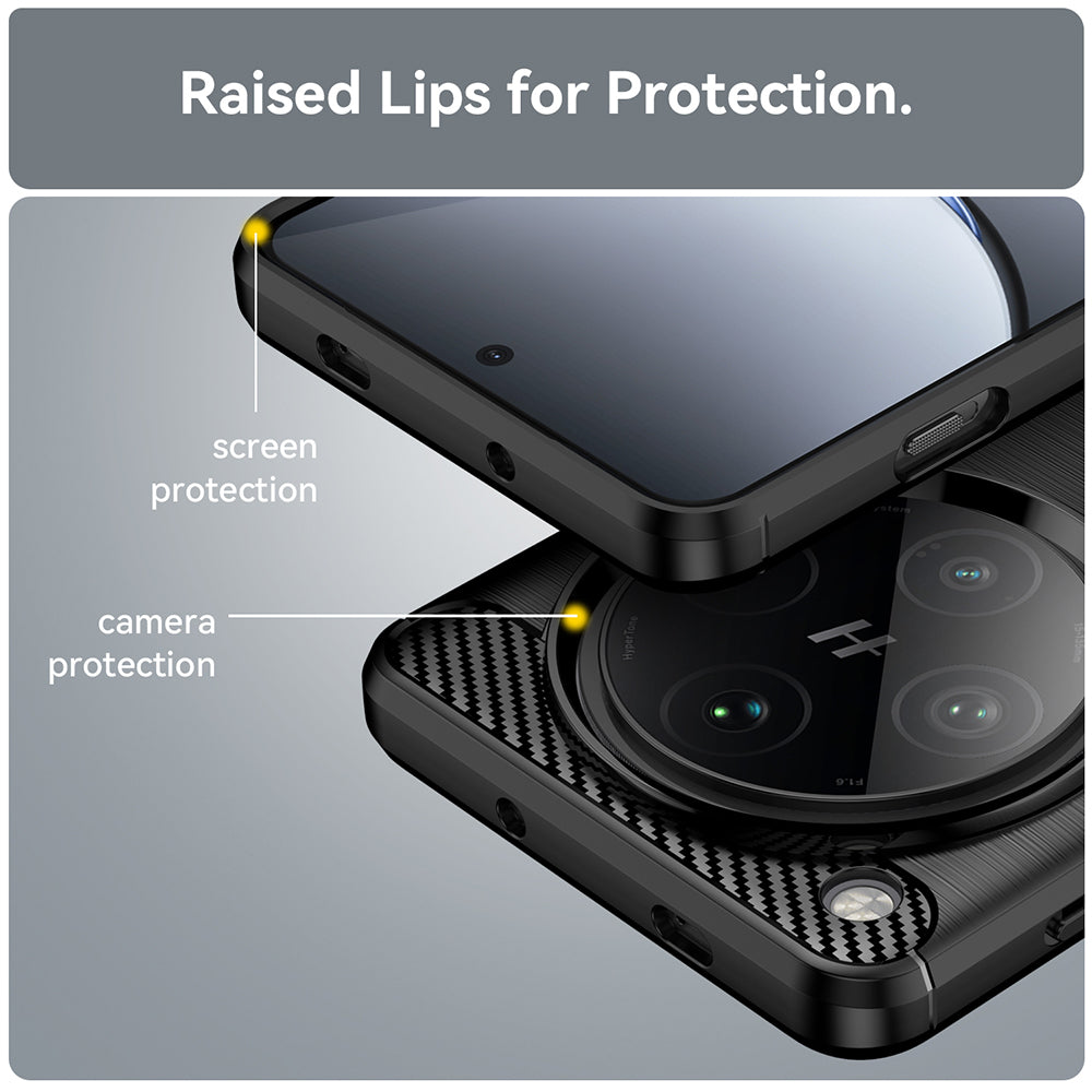 Husa de protectie Techsuit Carbon Silicone compatibil cu Oppo Find X8 Pro, Negru