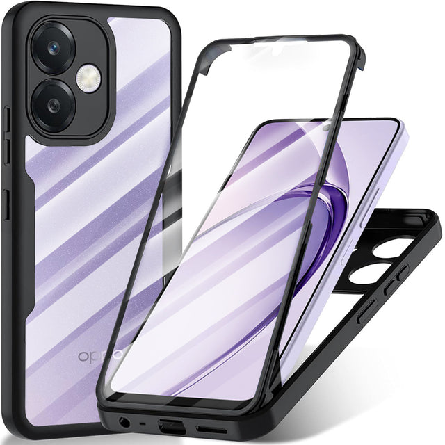 Folie de protectie Techsuit ColorVerse 360 Series + compatibil cu Oppo A40 4G / A60 5G, Negru