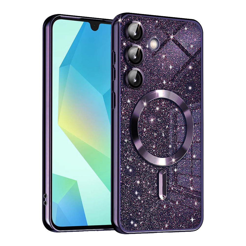 Husa de protectie Techsuit Luxury Glitter MagSafe compatibil cu Samsung Galaxy A16 4G / A16 5G, Mov Inchis