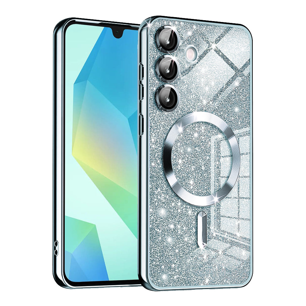 Husa de protectie Techsuit Luxury Glitter MagSafe compatibil cu Samsung Galaxy A16 4G / A16 5G, Albastru Deschis