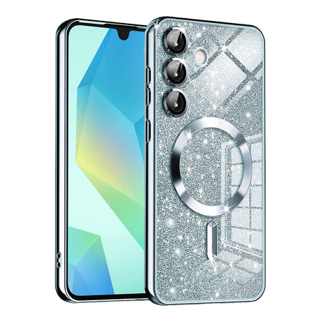 Husa de protectie Techsuit Luxury Glitter MagSafe compatibil cu Samsung Galaxy A16 4G / A16 5G, Albastru Deschis