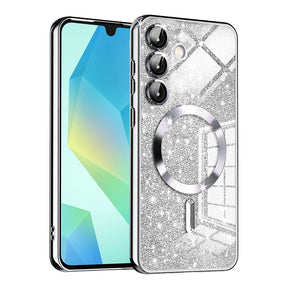 Husa de protectie Techsuit Luxury Glitter MagSafe compatibil cu Samsung Galaxy A16 4G / A16 5G, Argintiu