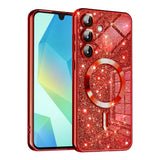 Husa de protectie Techsuit Luxury Glitter MagSafe compatibil cu Samsung Galaxy A16 4G / A16 5G, Rosu