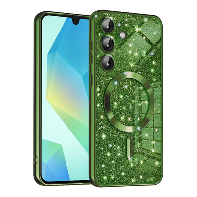 Husa de protectie Techsuit Luxury Glitter MagSafe compatibil cu Samsung Galaxy A16 4G / A16 5G, Verde