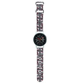 Curea smartwatch Hello Kitty Strap Silicone Heads & Stripes (HKUWLSDIESK)-Samsung Watch (46mm)/Watch 3, Huawei Watch GT 2/GT 3 (46mm)- Black