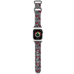 Curea smartwatch Hello Kitty Strap Silicone Bows & Stripes (HKAWMSDIEZK) compatibil cu Apple Watch 1/2/3/4/5/6/7/8/9/10/SE/SE 2 (38/40/41/42mm), Negru