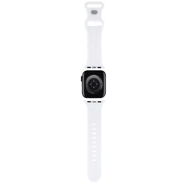 Curea smartwatch Hello Kitty Strap Silicone Bows & Stripes (HKAWMSDIEZK) compatibil cu Apple Watch 1/2/3/4/5/6/7/8/9/10/SE/SE 2 (38/40/41/42mm), Negru