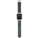Curea smartwatch Hello Kitty Strap Leather Kitty Head (HKAWMPGKHK) compatibil cu Apple Watch 1/2/3/4/5/6/7/8/9/10/SE/SE 2 (38/40/41/42mm), Negru