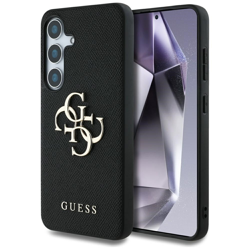 Husa de protectie Guess Hardcase 4G Grained Big and Classic Logo (GUHCS25SPGT4MBK) compatibil cu Samsung Galaxy S25, Negru