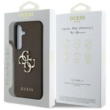 Husa de protectie Guess Hardcase 4G Grained Big and Classic Logo (GUHCS25SPGT4MBW) compatibil cu Samsung Galaxy S25, Maro