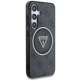 Husa de protectie Guess IML Metal Glitter 4G Circle Triangle MagSafe (GUHMS25SHG4PRTGK) compatibil cu Samsung Galaxy S25, Negru