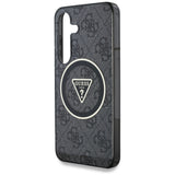 Husa de protectie Guess IML Metal Glitter 4G Circle Triangle MagSafe (GUHMS25SHG4PRTGK) compatibil cu Samsung Galaxy S25, Negru