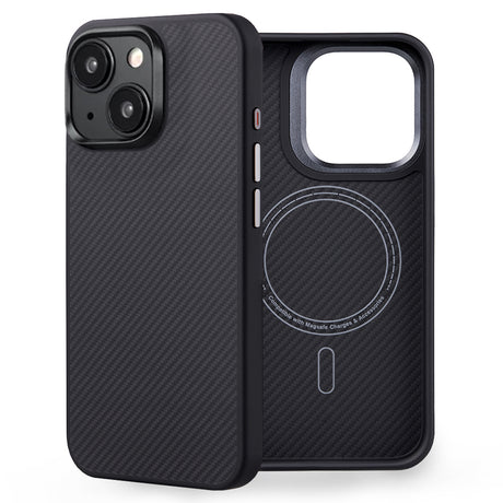 Husa de protectie Edizard Pro MagSafe compatibil cu iPhone 15 Plus, Negru