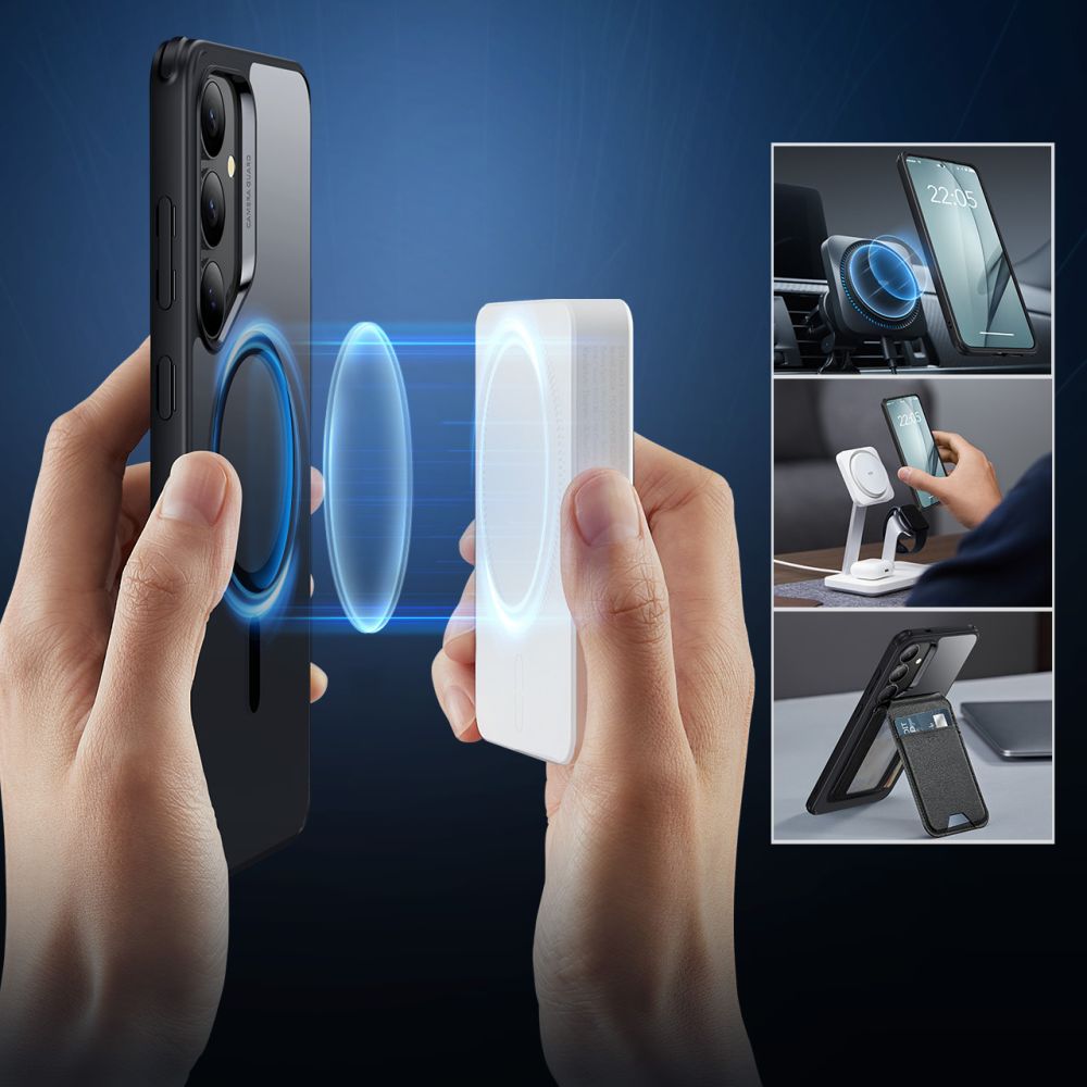 Husa de protectie ESR Classic Hybrid HaloLock compatibil cu Samsung Galaxy S25 Plus, Transparent Black