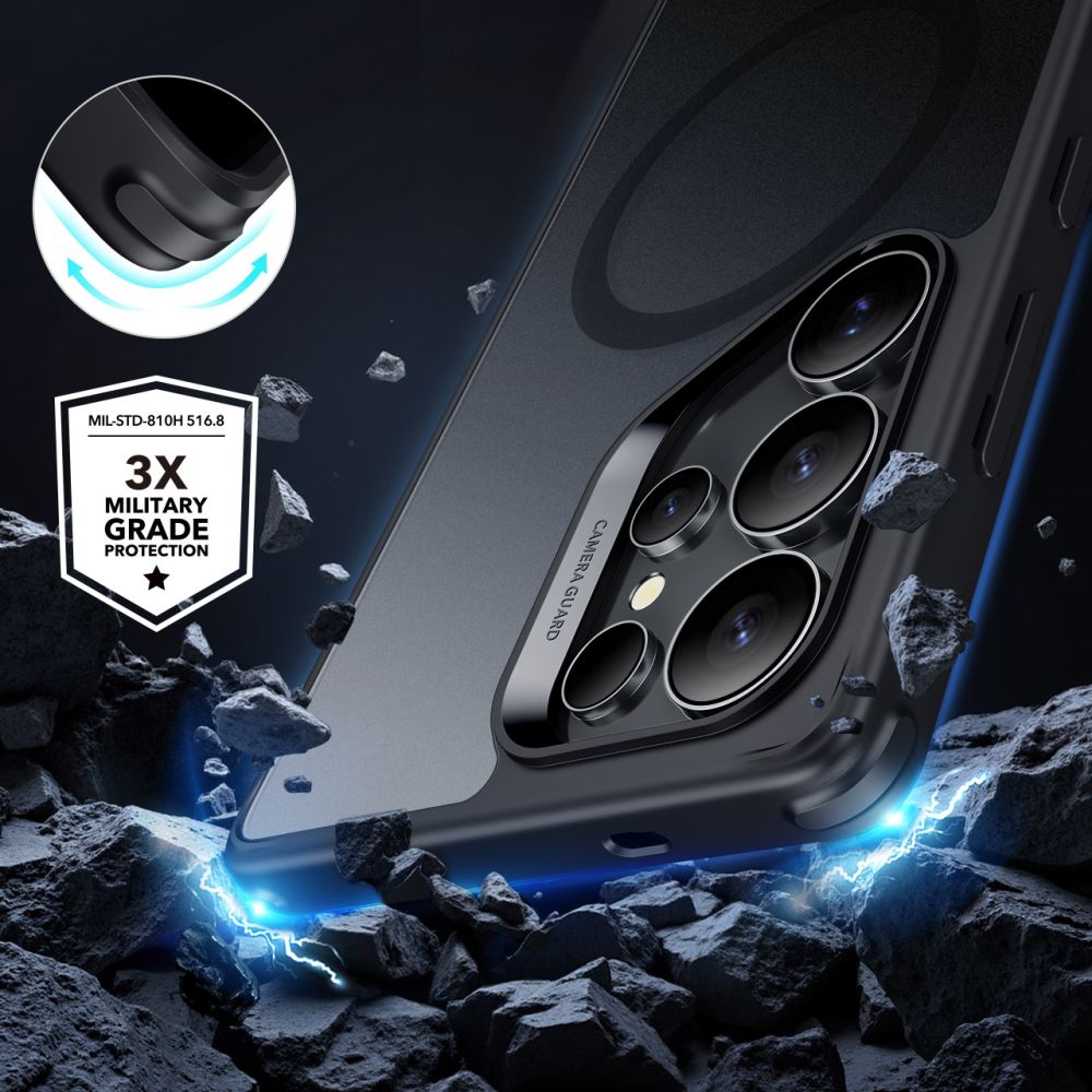 Husa de protectie ESR Classic Hybrid HaloLock compatibil cu Samsung Galaxy S25 Ultra, Negru Mat