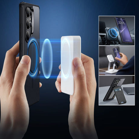 Husa de protectie ESR Classic Hybrid HaloLock compatibil cu Samsung Galaxy S25 Ultra, Negru Mat
