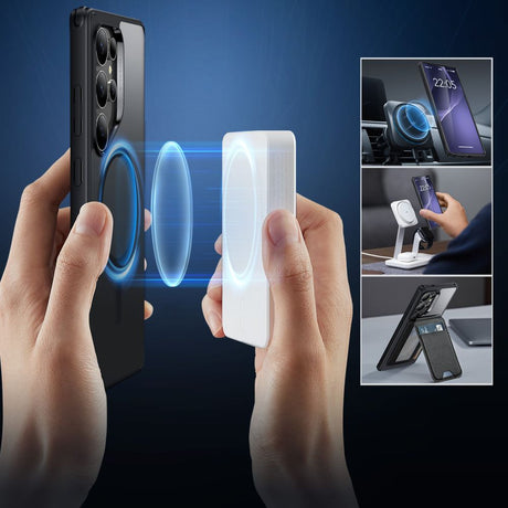 Husa de protectie ESR Classic Hybrid HaloLock compatibil cu Samsung Galaxy S25 Ultra, Transparent Black
