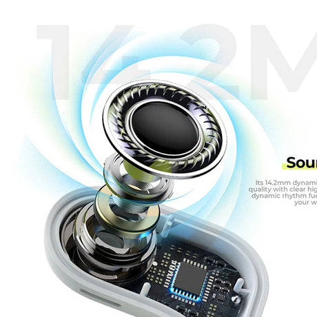 Casti Havit (OWS915), with Microphone, Bluetooth 5.4, TWS, ENC, IPX5, USB-C, 1000mAh, Havit Life App, Alb