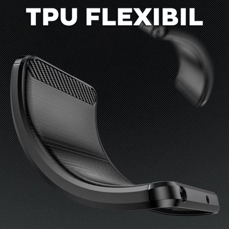 Husa de protectie Techsuit Carbon Silicone compatibil cu OnePlus 13R, Negru