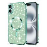Husa de protectie Techsuit Luxury Glitter MagSafe compatibil cu iPhone 16 Plus, Verde Deschis