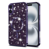 Husa de protectie Techsuit Luxury Glitter MagSafe compatibil cu iPhone 16 Plus, Mov Inchis