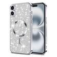 Husa de protectie Techsuit Luxury Glitter MagSafe compatibil cu iPhone 16 Plus, Argintiu