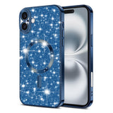 Husa de protectie Techsuit Luxury Glitter MagSafe compatibil cu iPhone 16 Plus, Albastru Inchis