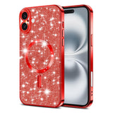 Husa de protectie Techsuit Luxury Glitter MagSafe compatibil cu iPhone 16 Plus, Rosu