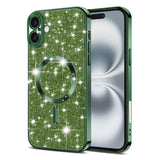 Husa de protectie Techsuit Luxury Glitter MagSafe compatibil cu iPhone 16 Plus, Deep Green