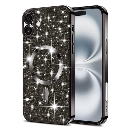 Husa de protectie Techsuit Luxury Glitter MagSafe compatibil cu iPhone 16 Plus, Negru