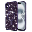 Husa de protectie Techsuit Luxury Glitter MagSafe compatibil cu iPhone 16, Mov Inchis