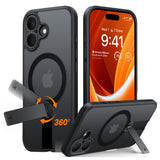 Husa de protectie Torras Pstand Spin MagSafe compatibil cu iPhone 16 Plus, Negru