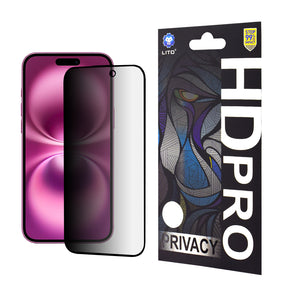Folie de protectie Lito HD Pro Privacy compatibil cu iPhone 16 Plus, Negru