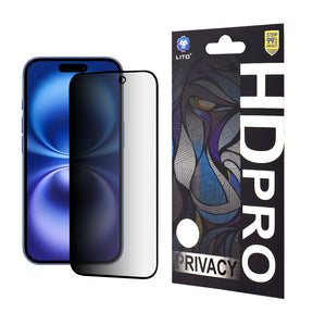 Folie de protectie Lito HD Pro Privacy compatibil cu iPhone 16, Negru
