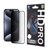 Folie de protectie Lito HD Pro Privacy compatibil cu iPhone 15 Pro, Negru