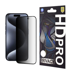 Folie de protectie Lito HD Pro Privacy compatibil cu iPhone 15 Pro, Negru