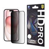 Folie de protectie Lito HD Pro Privacy compatibil cu iPhone 15, Negru
