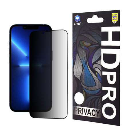 Folie de protectie Lito HD Pro Privacy compatibil cu iPhone 13 Pro Max / iPhone 14 Plus, Negru