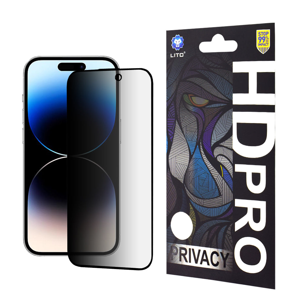 Folie de protectie Lito HD Pro Privacy compatibil cu iPhone 14 Pro, Negru