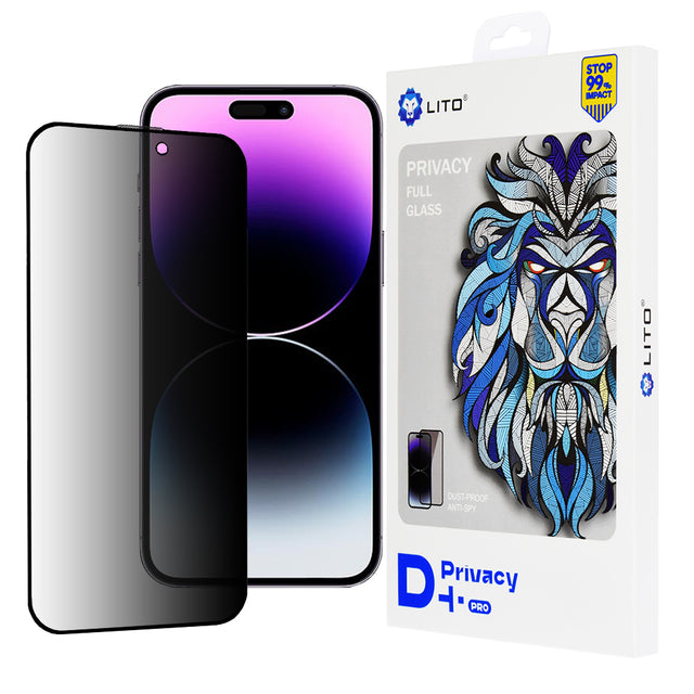Folie de protectie Lito D+ Pro Privacy compatibil cu iPhone 14 Pro Max, Negru