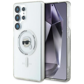 Husă Karl Lagerfeld IML MagSafe albă pentru Samsung Galaxy S25 Ultra