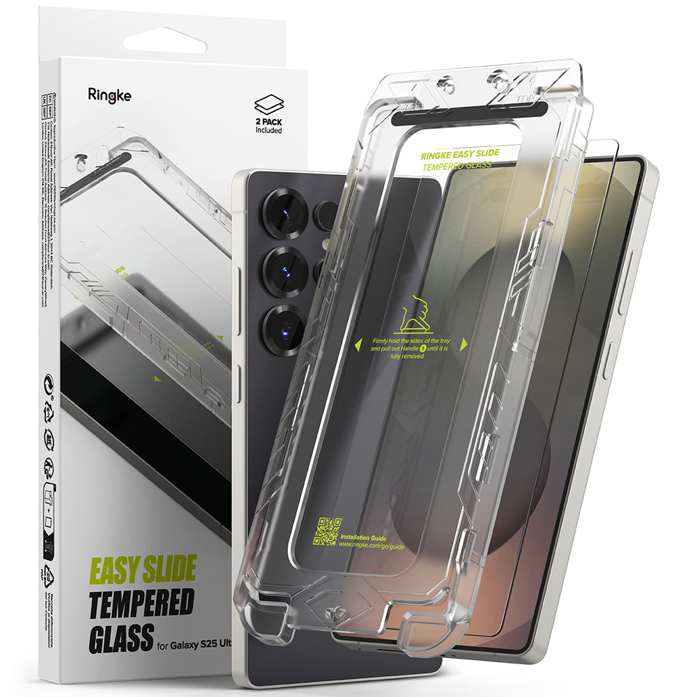 Folie de protectie Ringke Easy Slide Tempered Glass (set de 2) compatibil cu Samsung Galaxy S25 Ultra, Transparent
