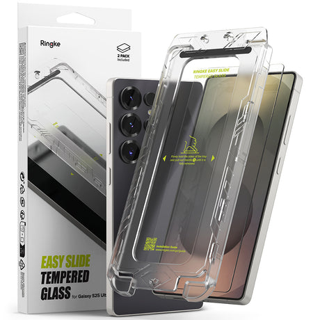 Folie de protectie Ringke Easy Slide Tempered Glass (set de 2) compatibil cu Samsung Galaxy S25 Ultra, Transparent